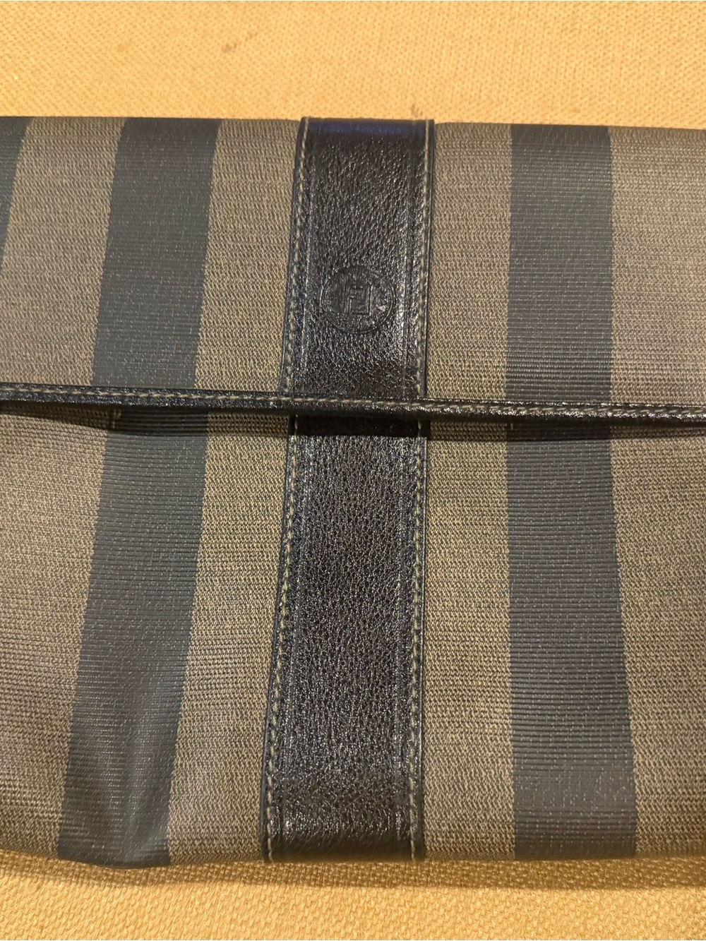 Authentic Vintage Fendi Pequin Stripe Clutch – S.A.S. Roma, Made in Italy